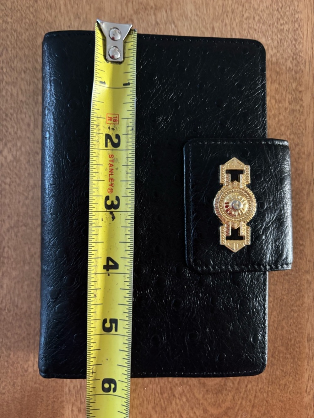 Gianni Versace Vintage Sunburst Organizer/Planner, Black Ostrich, VGVC - Picture 15 of 16